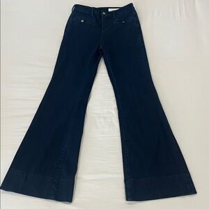 Pilcro and the Letterpress Superscript Dark Blue Flare Jeans